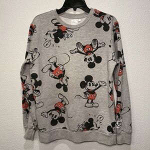 Retro Disney 100th Year Reimagined Mickey Mouse AOP Pullover Sweatshirt Medium